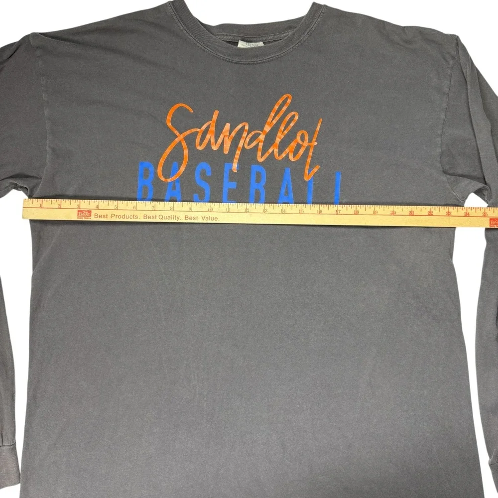 Sandlot Baseball Long Sleeve T-Shirt Mens XL Gray Comfort Colors Movie Fans - Picture 7 of 10